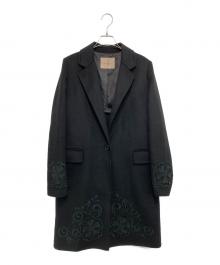 TWIN-SET（ツインセット）の古着「ウール混コート（Doubled wool coat with embroidery）」｜ブラック