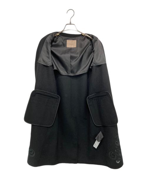 TWIN-SET（ツインセット）TWIN-SET (ツインセット) ウール混コート（Doubled wool coat with embroidery） ブラック サイズ:40の古着・服飾アイテム