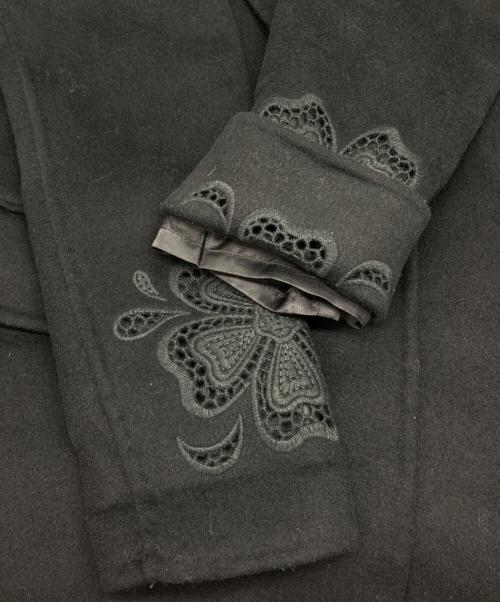 TWIN-SET（ツインセット）TWIN-SET (ツインセット) ウール混コート（Doubled wool coat with embroidery） ブラック サイズ:40の古着・服飾アイテム