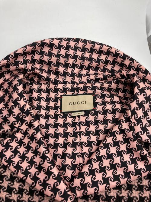 GUCCI（グッチ）GUCCI (グッチ) ハンドトゥースジャケット ピンク×ブラック サイズ:38の古着・服飾アイテム