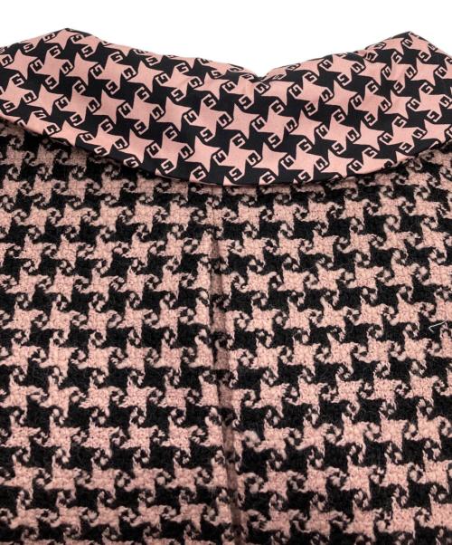 GUCCI（グッチ）GUCCI (グッチ) ハンドトゥースジャケット ピンク×ブラック サイズ:38の古着・服飾アイテム
