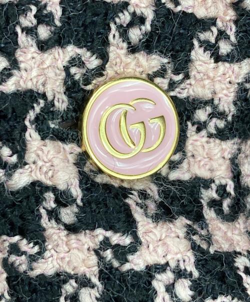 GUCCI（グッチ）GUCCI (グッチ) ハンドトゥースジャケット ピンク×ブラック サイズ:38の古着・服飾アイテム