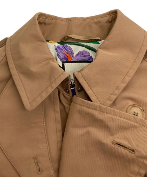 GUCCI（グッチ）GUCCI (グッチ) Floral Pattern Lining Trench Coat ベージュ サイズ:40の古着・服飾アイテム
