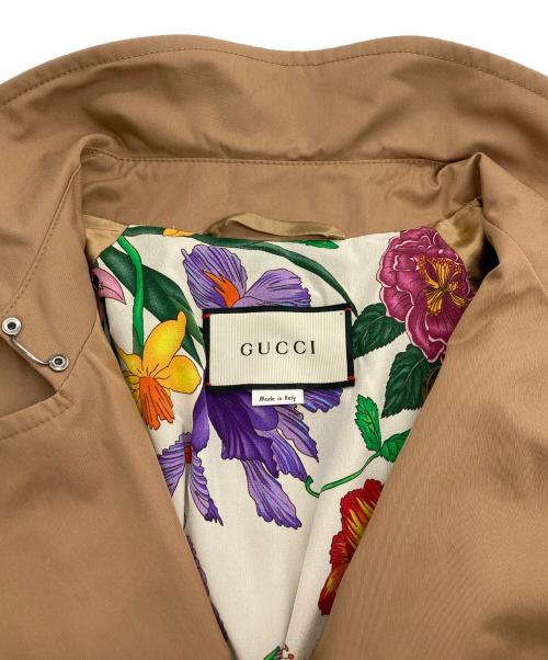 GUCCI（グッチ）GUCCI (グッチ) Floral Pattern Lining Trench Coat ベージュ サイズ:40の古着・服飾アイテム