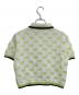 GUCCI (グッチ) GG コットンニット ポロシャツ ホワイト×グリーン サイズ:XS：25000円