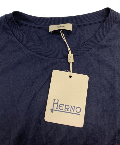 HERNO（ヘルノ）HERNO (ヘルノ) グラム ニット エフェクト＆ニュー テクノ タフタ ワンピース ネイビー サイズ:42 未使用品の古着・服飾アイテム