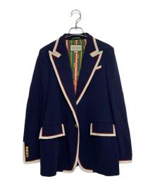 GUCCI（グッチ）の古着「金釦 ピークドラペル テーラードジャケット」｜ネイビー