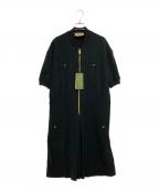 GUCCIグッチ）の古着「ビスコースジャージー ポロカラー ミニドレス」｜ブラック