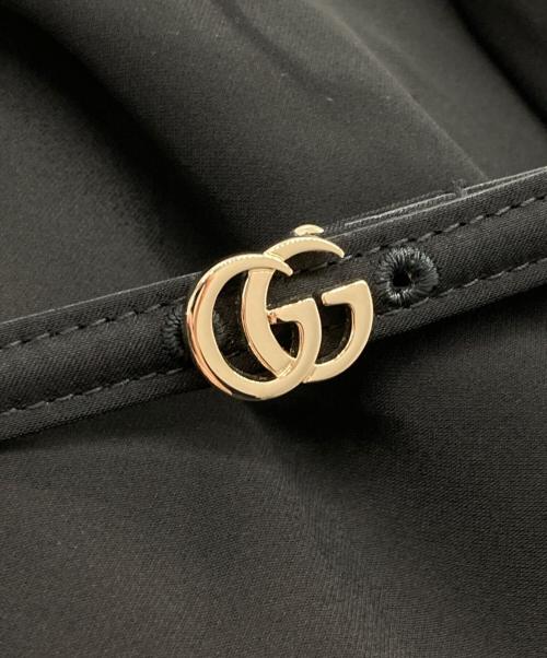 GUCCI（グッチ）GUCCI (グッチ) ベルト付シルクレーヨンドレス ブラック サイズ:38の古着・服飾アイテム