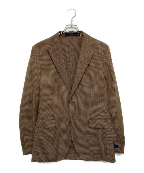 POLO RALPH LAUREN（ポロ・ラルフローレン）POLO RALPH LAUREN (ポロ・ラルフローレン) ハウンドトゥース ウールテーラードジャケット ブラウン サイズ:XSの古着・服飾アイテム