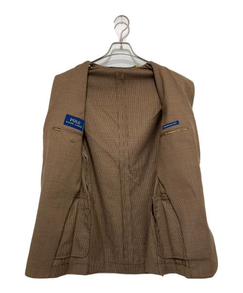 POLO RALPH LAUREN（ポロ・ラルフローレン）POLO RALPH LAUREN (ポロ・ラルフローレン) ハウンドトゥース ウールテーラードジャケット ブラウン サイズ:XSの古着・服飾アイテム
