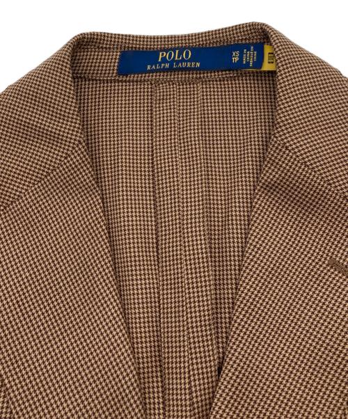 POLO RALPH LAUREN（ポロ・ラルフローレン）POLO RALPH LAUREN (ポロ・ラルフローレン) ハウンドトゥース ウールテーラードジャケット ブラウン サイズ:XSの古着・服飾アイテム