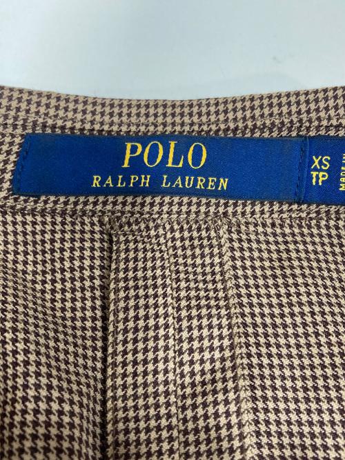POLO RALPH LAUREN（ポロ・ラルフローレン）POLO RALPH LAUREN (ポロ・ラルフローレン) ハウンドトゥース ウールテーラードジャケット ブラウン サイズ:XSの古着・服飾アイテム