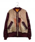 CHRISTIAN DADA×KAPPAクリスチャンダダ×カッパ）の古着「Skelton Bomber Jacket」｜ボルドー×ベージュ