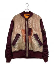 CHRISTIAN DADA×KAPPA（クリスチャンダダ×カッパ）の古着「Skelton Bomber Jacket」｜ボルドー×ベージュ