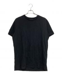 PRADA（プラダ）の古着「トライアングルロゴ クルーネックTシャツ」｜ブラック
