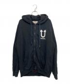 OFFWHITE×UNDERCOVERオフホワイト×アンダーカバー）の古着「SKELETON RVRS ZIP HOODIE」｜ブラック