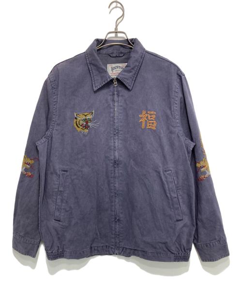 HOUSTON（ヒューストン）HOUSTON (ヒューストン) ピグメント加工 ベトナムジャケット パープル サイズ:XLの古着・服飾アイテム