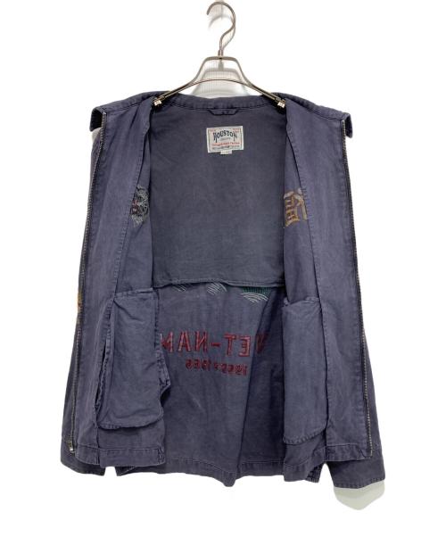 HOUSTON（ヒューストン）HOUSTON (ヒューストン) ピグメント加工 ベトナムジャケット パープル サイズ:XLの古着・服飾アイテム