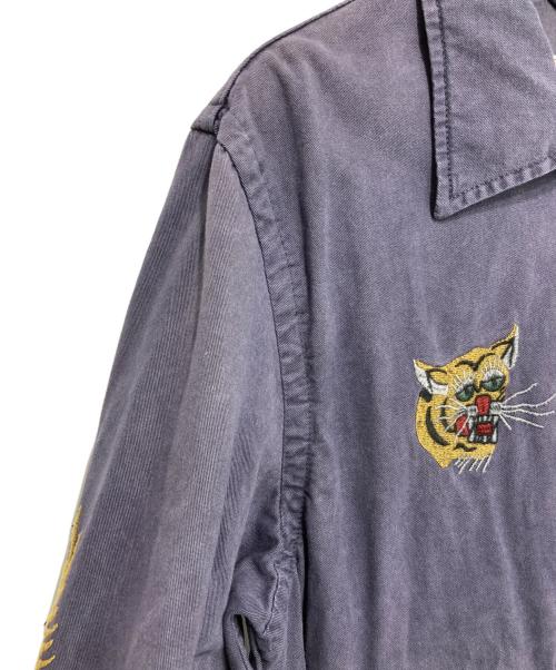 HOUSTON（ヒューストン）HOUSTON (ヒューストン) ピグメント加工 ベトナムジャケット パープル サイズ:XLの古着・服飾アイテム