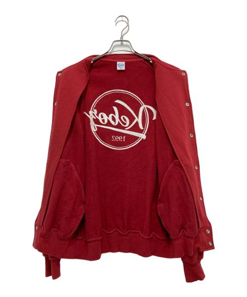 KEBOZ（ケボズ）KEBOZ (ケボズ) BB LOGO SWEAT VARSITY JACKET レッド サイズ:Lの古着・服飾アイテム