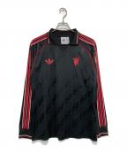 adidasアディダス）の古着「マンチェスターユナイテッドFC LIFESTYLER LS ジャージー」｜ブラック×レッド