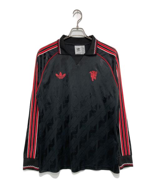 adidas（アディダス）adidas (アディダス) マンチェスターユナイテッドFC LIFESTYLER LS ジャージー ブラック×レッド サイズ:XLの古着・服飾アイテム