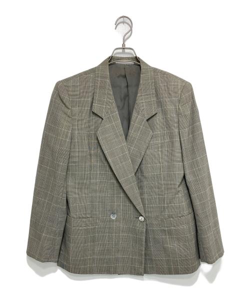 Burberry's（バーバリーズ）Burberry's (バーバリーズ) グレンチェック ジャケット+スカート セットアップ グレー サイズ:9ARの古着・服飾アイテム