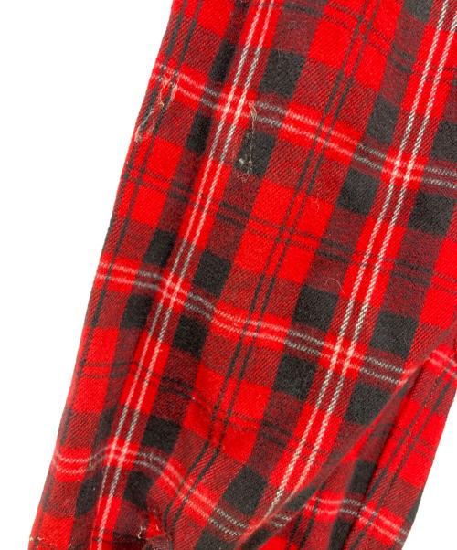 Y'S YOHJI YAMAMOTO（ワイズ ヨウジヤマモト）Y'S YOHJI YAMAMOTO (ワイズ ヨウジヤマモト) オープンカラーチェックシャツ レッド×ブラック サイズ:SIZE 3の古着・服飾アイテム