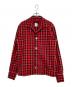 Y'S YOHJI YAMAMOTO（ワイズ ヨウジヤマモト）の古着「オープンカラーチェックシャツ」｜レッド×ブラック