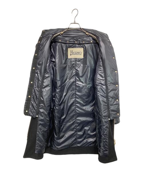 HERNO（ヘルノ）HERNO (ヘルノ) 中綿ライナー付レイヤードコート ブラック×ネイビー サイズ:38の古着・服飾アイテム