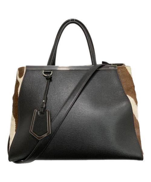 FENDI（フェンディ）FENDI (フェンディ) トゥージュール ハラコ切替 2WAYバッグ ダークブラウンの古着・服飾アイテム