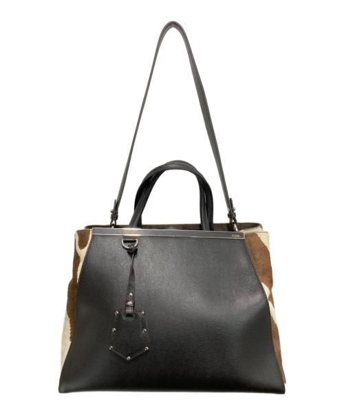FENDI（フェンディ）FENDI (フェンディ) トゥージュール ハラコ切替 2WAYバッグ ダークブラウンの古着・服飾アイテム