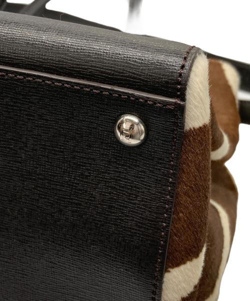 FENDI（フェンディ）FENDI (フェンディ) トゥージュール ハラコ切替 2WAYバッグ ダークブラウンの古着・服飾アイテム