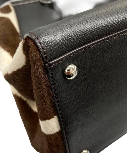 FENDI（フェンディ）FENDI (フェンディ) トゥージュール ハラコ切替 2WAYバッグ ダークブラウンの古着・服飾アイテム