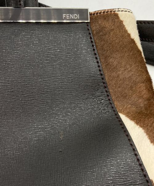 FENDI（フェンディ）FENDI (フェンディ) トゥージュール ハラコ切替 2WAYバッグ ダークブラウンの古着・服飾アイテム