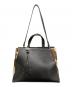 中古・古着 FENDI (フェンディ) トゥージュール ハラコ切替 2WAYバッグ ダークブラウン：60000円