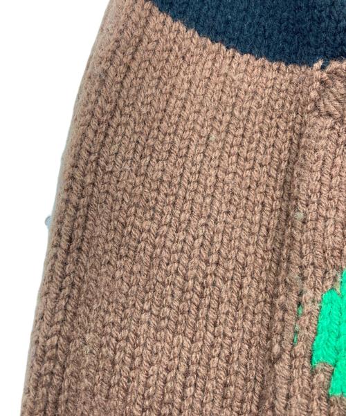 KENZO（ケンゾー）KENZO (ケンゾー) Boke Flower Chackerboard Cardigan グリーン×ブラック×ブラウン サイズ:Sの古着・服飾アイテム
