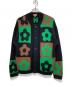 KENZO（ケンゾー）の古着「Boke Flower Chackerboard Cardigan」｜グリーン×ブラック×ブラウン