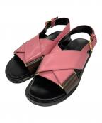 MARNIマルニ）の古着「フスベットレザーサンダル」｜ピンク