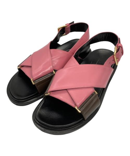 MARNI（マルニ）MARNI (マルニ) フスベットレザーサンダル ピンク サイズ:38の古着・服飾アイテム