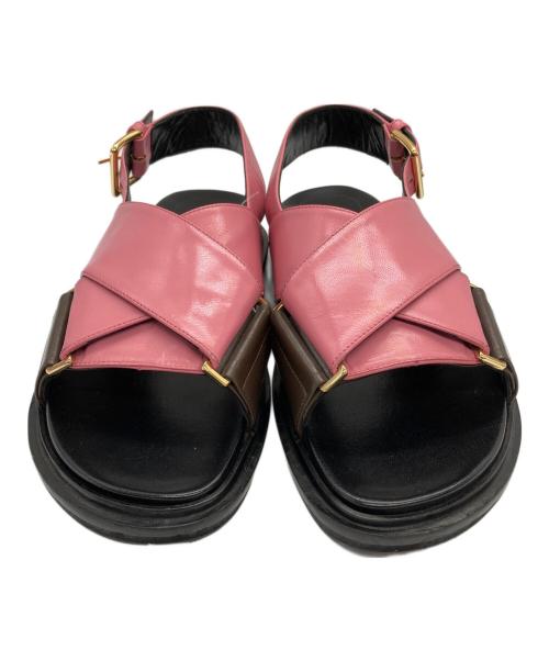 MARNI（マルニ）MARNI (マルニ) フスベットレザーサンダル ピンク サイズ:38の古着・服飾アイテム