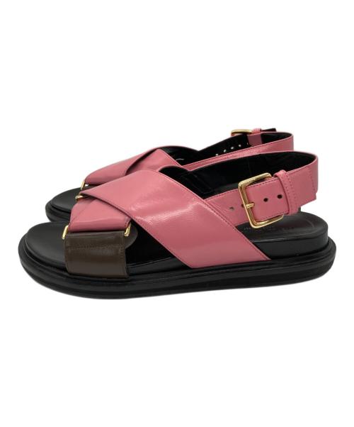 MARNI（マルニ）MARNI (マルニ) フスベットレザーサンダル ピンク サイズ:38の古着・服飾アイテム