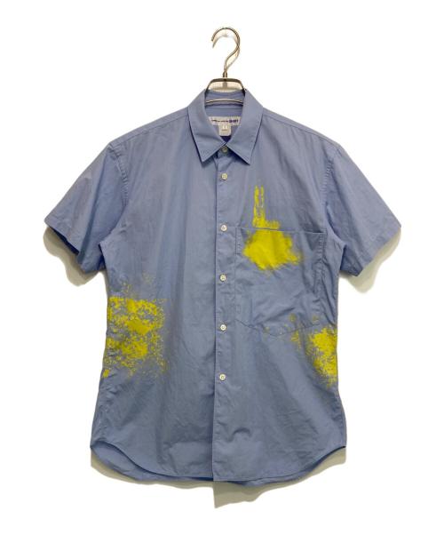 COMME des GARCONS SHIRT（コムデギャルソンシャツ）COMME des GARCONS SHIRT (コムデギャルソンシャツ) プリント加工半袖シャツ スカイブルー×イエロー サイズ:Sの古着・服飾アイテム