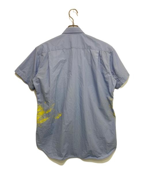 COMME des GARCONS SHIRT（コムデギャルソンシャツ）COMME des GARCONS SHIRT (コムデギャルソンシャツ) プリント加工半袖シャツ スカイブルー×イエロー サイズ:Sの古着・服飾アイテム