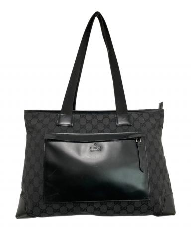 中古・古着通販】GUCCI (グッチ) GGキャンバス トートバッグ ブラック