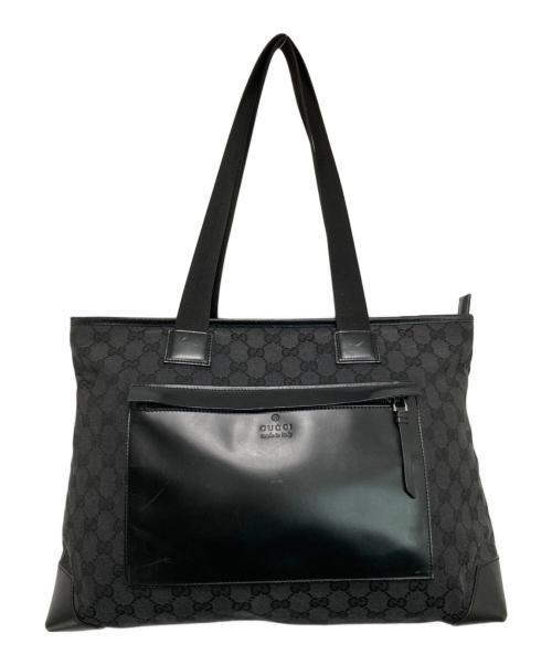 GUCCI（グッチ）GUCCI (グッチ) GGキャンバス トートバッグ ブラックの古着・服飾アイテム