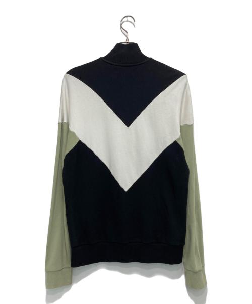 FRED PERRY（フレッドペリー）FRED PERRY (フレッドペリー) ハーフジップスウェット ブラック×グリーン サイズ:Sの古着・服飾アイテム