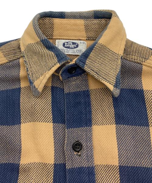 Mr.LEGGS（ミスターレッグス）Mr.Leggs (ミスターレッグス) 70-80ｓブロック チェックネルシャツ ベージュ×ネイビー サイズ:Sの古着・服飾アイテム