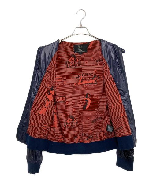 Hysteric Glamour（ヒステリックグラマー）Hysteric Glamour (ヒステリックグラマー) ロゴ刺繍 ジップアップ ナイロンジャケット（ブルゾン） ネイビー サイズ:Mの古着・服飾アイテム